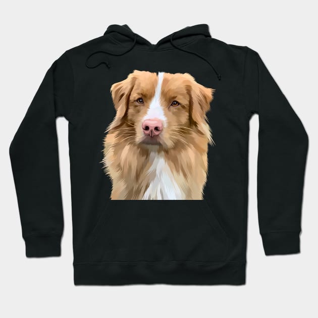 flat face brown white dog-vector cute art Hoodie by ビーズ